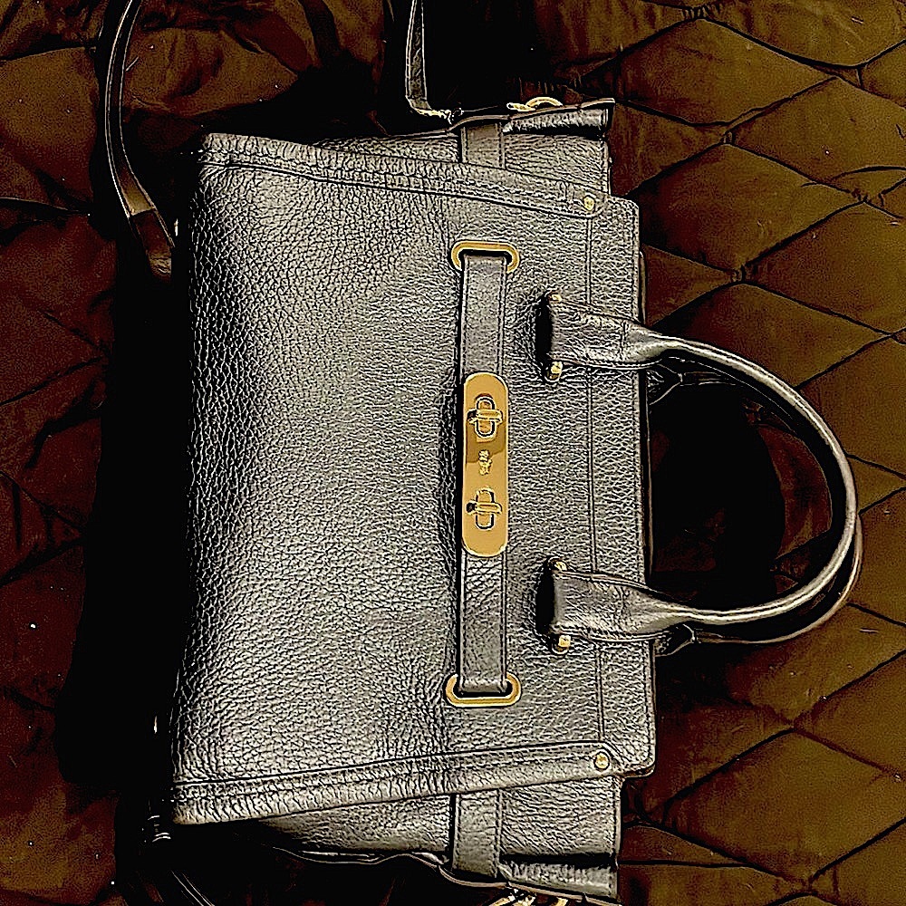 Coach Metallic Blue Pebbled LeatherSwagger
